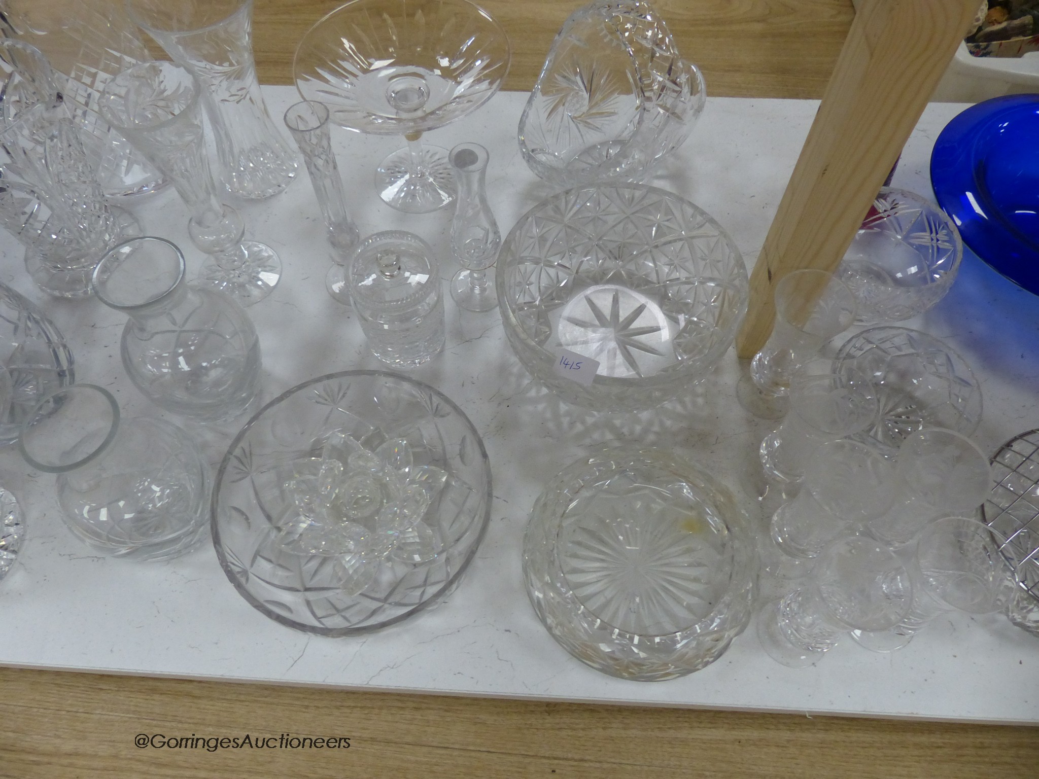 A quantity of cut crystal wares